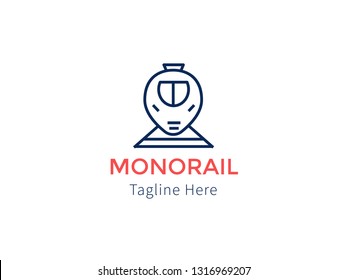 Monorail  Logo Illustration.  Template Design- Vector