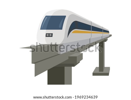 Monorail simple illustration in perspective view.
