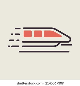 Monorail Speed Modern Train Vector Icon. Graph Symbol For Travel And Tourism Web Site And Apps Design, Logo, App, UI