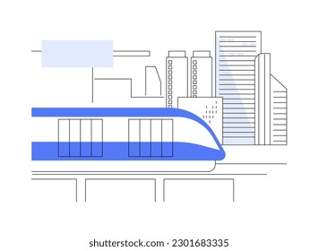 Monorail train abstract concept vector illustration. Monorail train in big city, urban transportation, public transport, modern fast vehicle, developed infrastructure abstract metaphor.