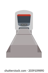 Monorail train front view. Simple flat illustration in perspective view.