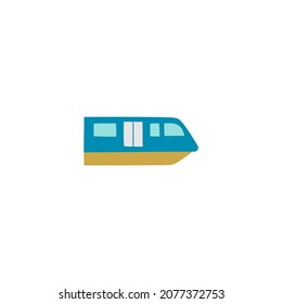 monorail train icon in color icon, isolated on white background 