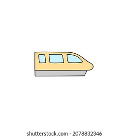 monorail train icon in color icon, isolated on white background 
