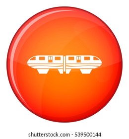 Monorail train icon in red circle isolated on white background vector illustration
