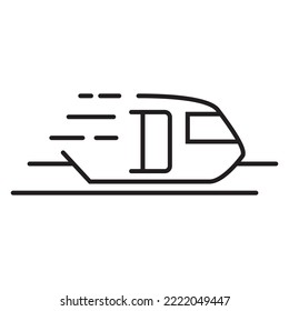 Monorail train line icon. High-speed public transport.Isolated on white background. Outline vector illustration.