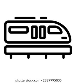 Icono de línea de tren monorraíl, símbolo de transporte, símbolo del vector del metro monorraíl sobre fondo blanco, icono del transporte ferroviario en el estilo de contorno para el concepto móvil y el diseño web. Gráficos vectoriales