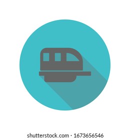Monorail, train, transport long shadow icon. Simple glyph, flat vector of transport icons for ui and ux, website or mobile application