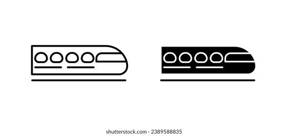 Juego de iconos de vector monorraíl. ilustración vectorial