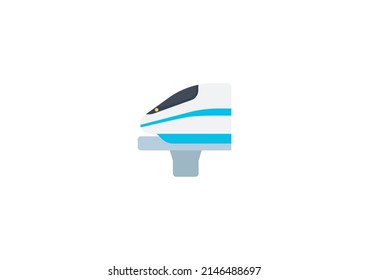 Vector Monorail Emoticon Aislado. Icono de monorraíl