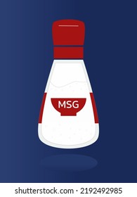 Monosodium Glutamate (MSG) In Glass Bottle With Red Lid And Red Label