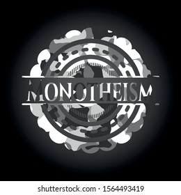 Monotheism on grey camo pattern
