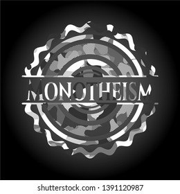 Monotheism on grey camouflage pattern