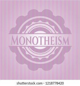 Monotheism pink emblem. Retro