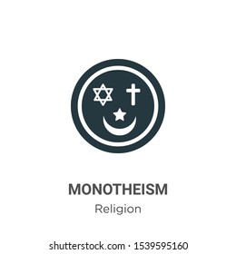 Monotheism vector icon on white background. Flat vector monotheism icon symbol sign from modern religion collection for mobile concept and web apps design.
