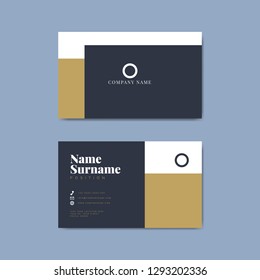 Monotone business card template mockup vector