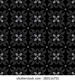 monotone color patterns with flowers and abstract decorative elements design