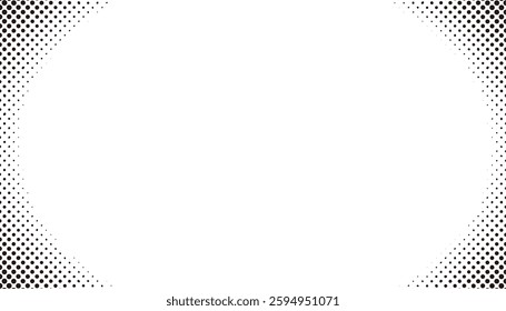 Monotone halftone (dot gradation) background illustration (Black on white background)