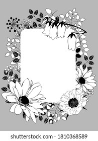 Monotone illustration of a plant pattern