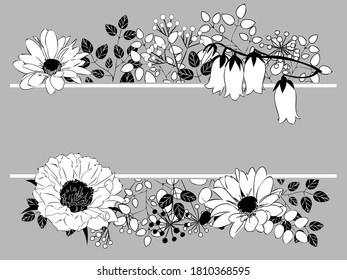 Monotone illustration of a plant pattern