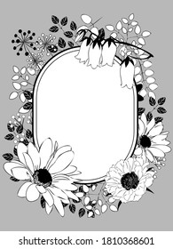 Monotone illustration of a plant pattern