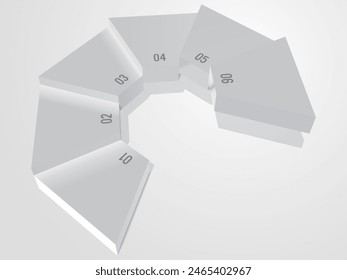 Monotone infographic representing 6 steps vector illustration