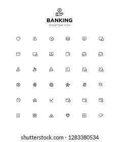 monotone line icon set