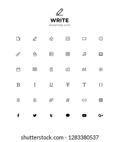 monotone line icon set