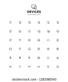 monotone line icon set