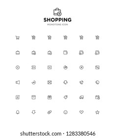 monotone line icon set