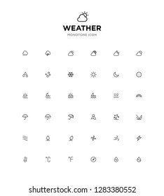 monotone line icon set