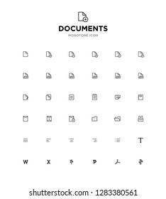 monotone line icon set