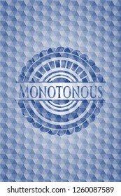 Monotonous blue emblem with geometric background.