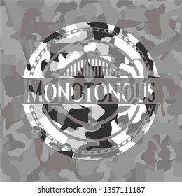 Monotonous grey camouflage emblem