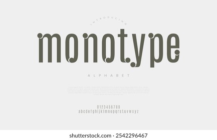 Monotype typography beauty fashion elegant minimalist serif italic fonts decorative wedding vintage retro logos. Minimal luxury font alphabet logo. Vector illustration