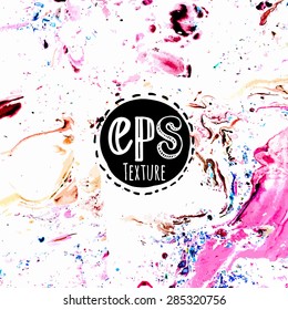 Monotype. Vector illustration of abstract texture of stone. Colorful. Ink smudges on white paper.