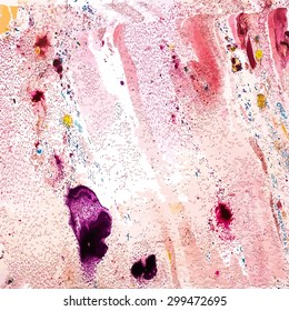 Monotype. Vector illustration of abstract texture of stone. Colorful. Ink smudges on white paper.
