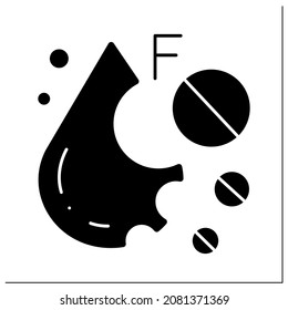 Monounsaturated fat glyph icon. Linoleic acid. Fatty acid. Macronutrients. Nutrition facts. Healthy, balanced nutrition concept. Diet. Filled flat sign. Isolated silhouette vector illustration