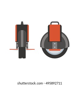 Monowheel vector illustration. Self-balancing wheel icon in flat design. Modern city ecological transport. Balance vehicle.