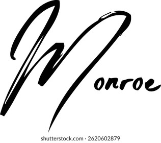Monroe Baby Girl Name In Stylish Brush Typography Text