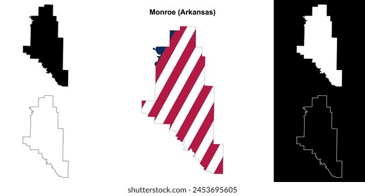 Monroe County (Arkansas) outline map set