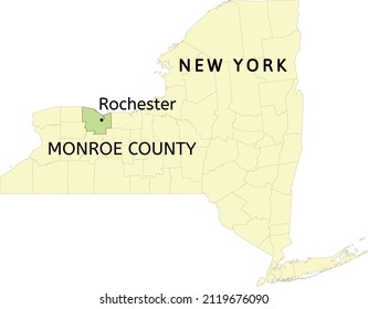 Monroe County and city of Rochester location on New York state map