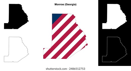 Monroe County (Georgia) outline map set