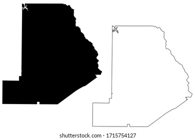 Monroe County, Georgia ( United States of America,  US) map vector illustration, 