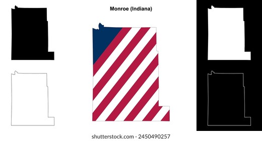 Monroe County (Indiana) Outline-Kartenset