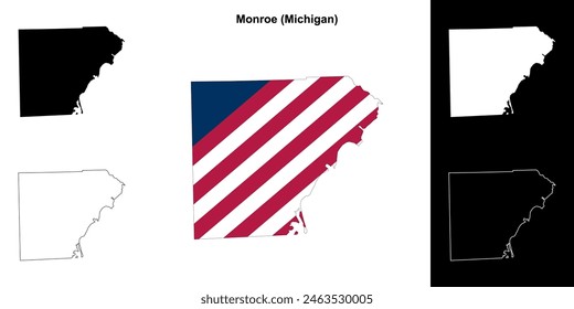 Monroe County (Michigan) outline map set