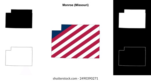 Monroe County (Missouri) outline map set