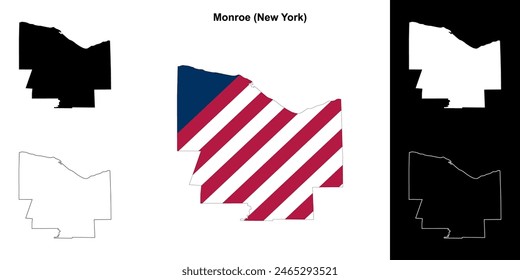 Monroe County (New York) outline map set