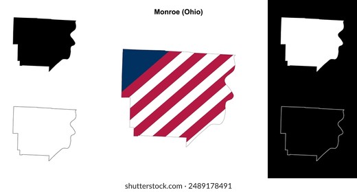 Monroe County (Ohio) outline map set