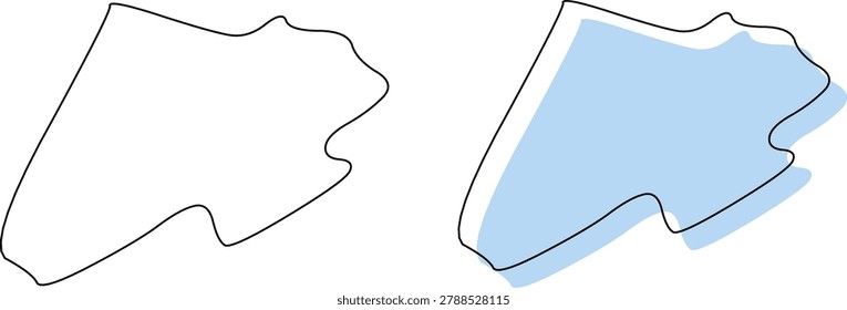 Monroe County West Virginia map outline silhouette graphic illustration vector design with Union county seat.