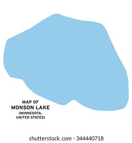 Monson lake (Minnesota,United States) map vector